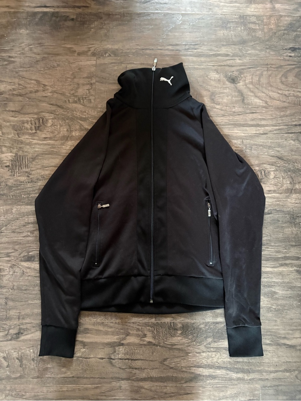 Puma Black High-Collar Zip Track Jacket